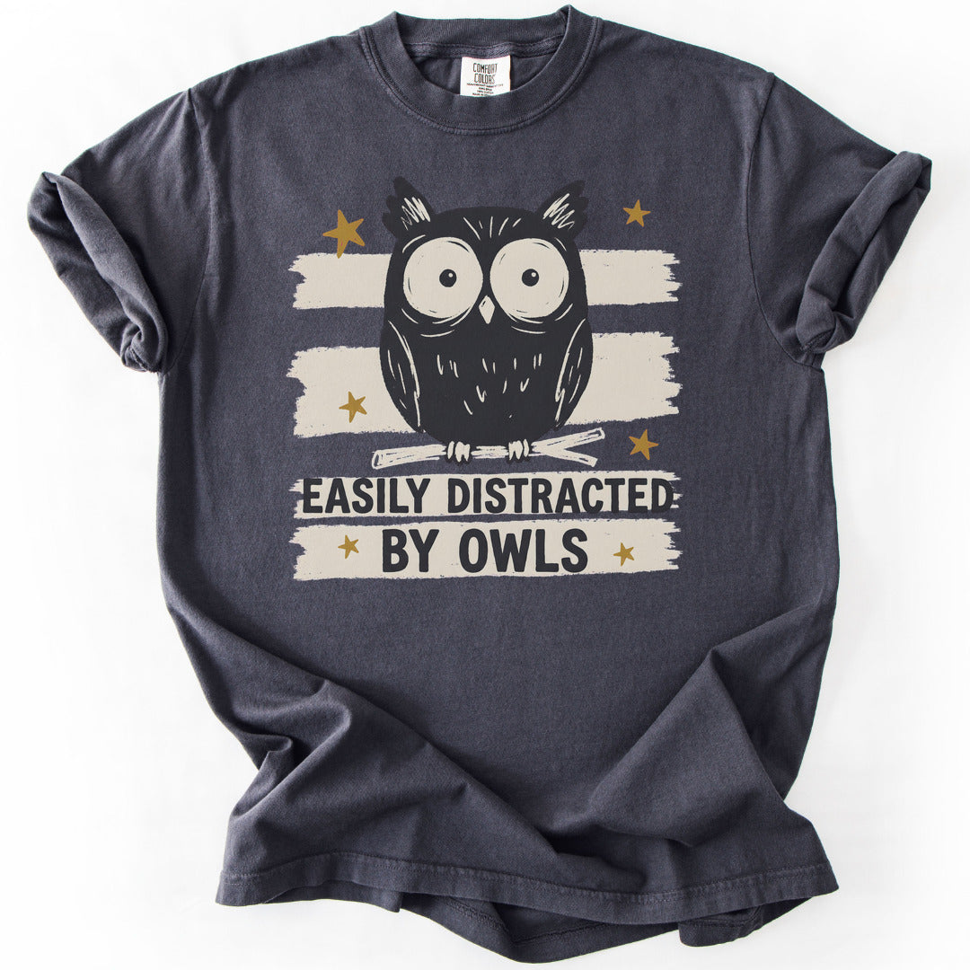 Easily Distracted by Owls Premium - Graphite