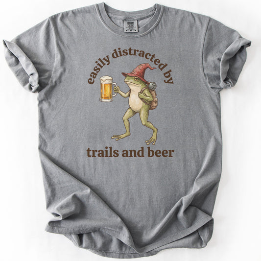 Easily Distracted by Trails and Beer Premium - Grey