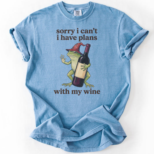 Sorry I Can't I Have Plans With My Wine Premium - Washed Denim