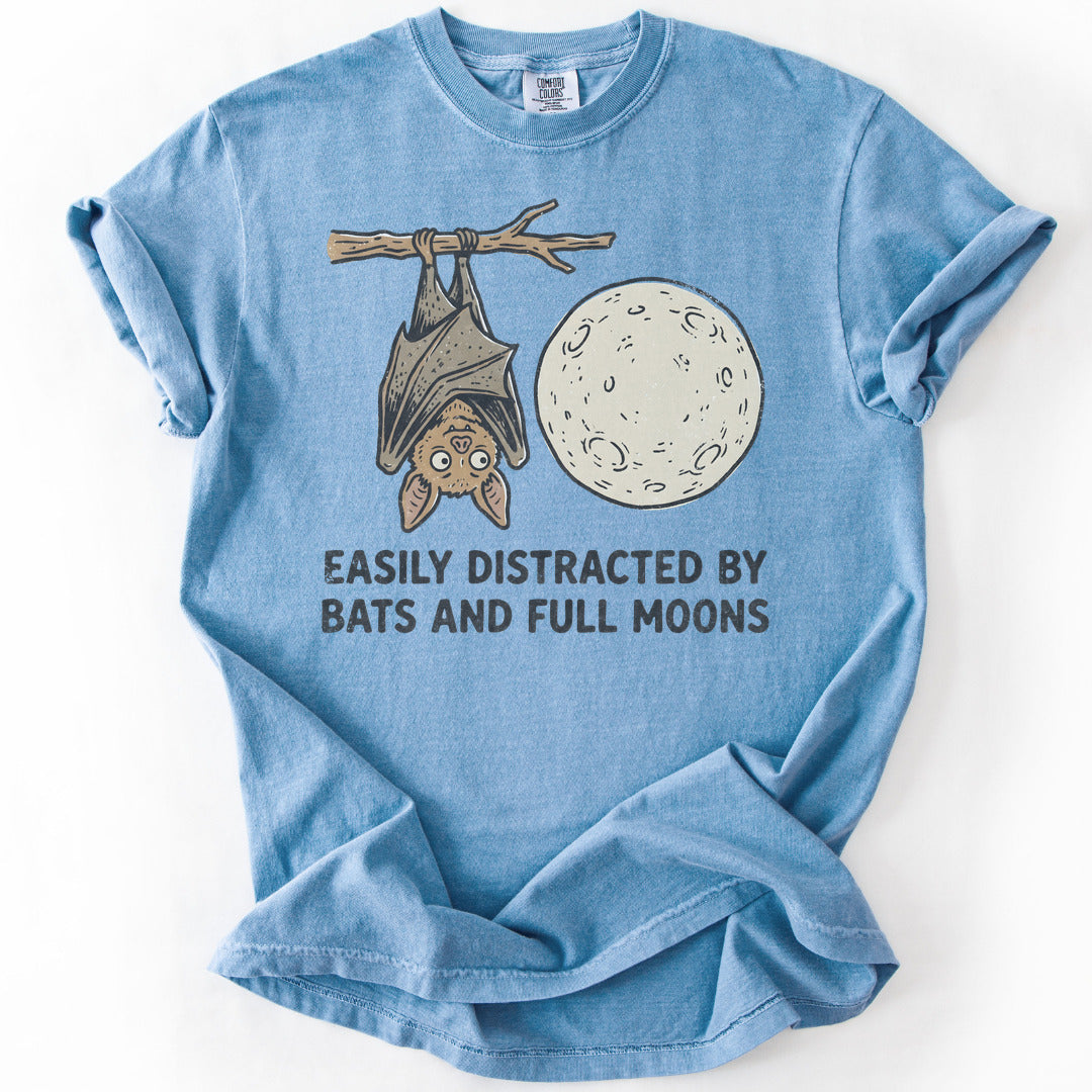 Easily Distracted By Bats and Full Moons Premium - Washed Denim