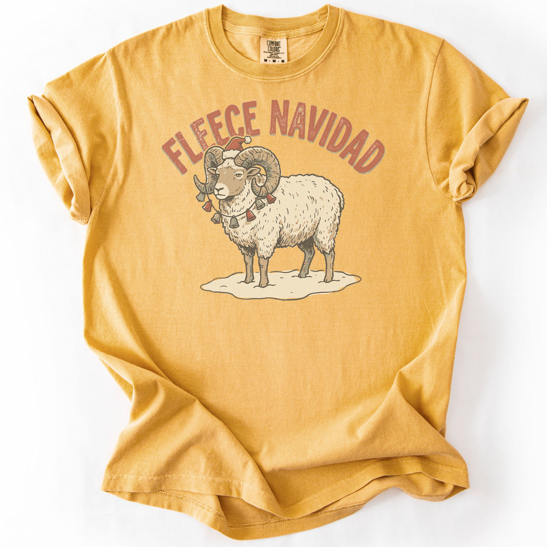 Fleece Navidad Premium - Mustard