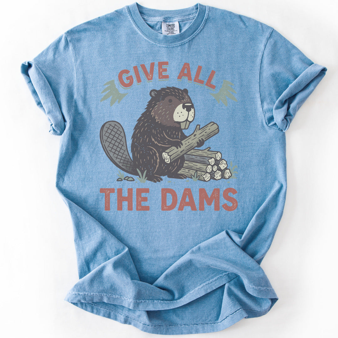 Give All The Dams Premium - Washed Denim