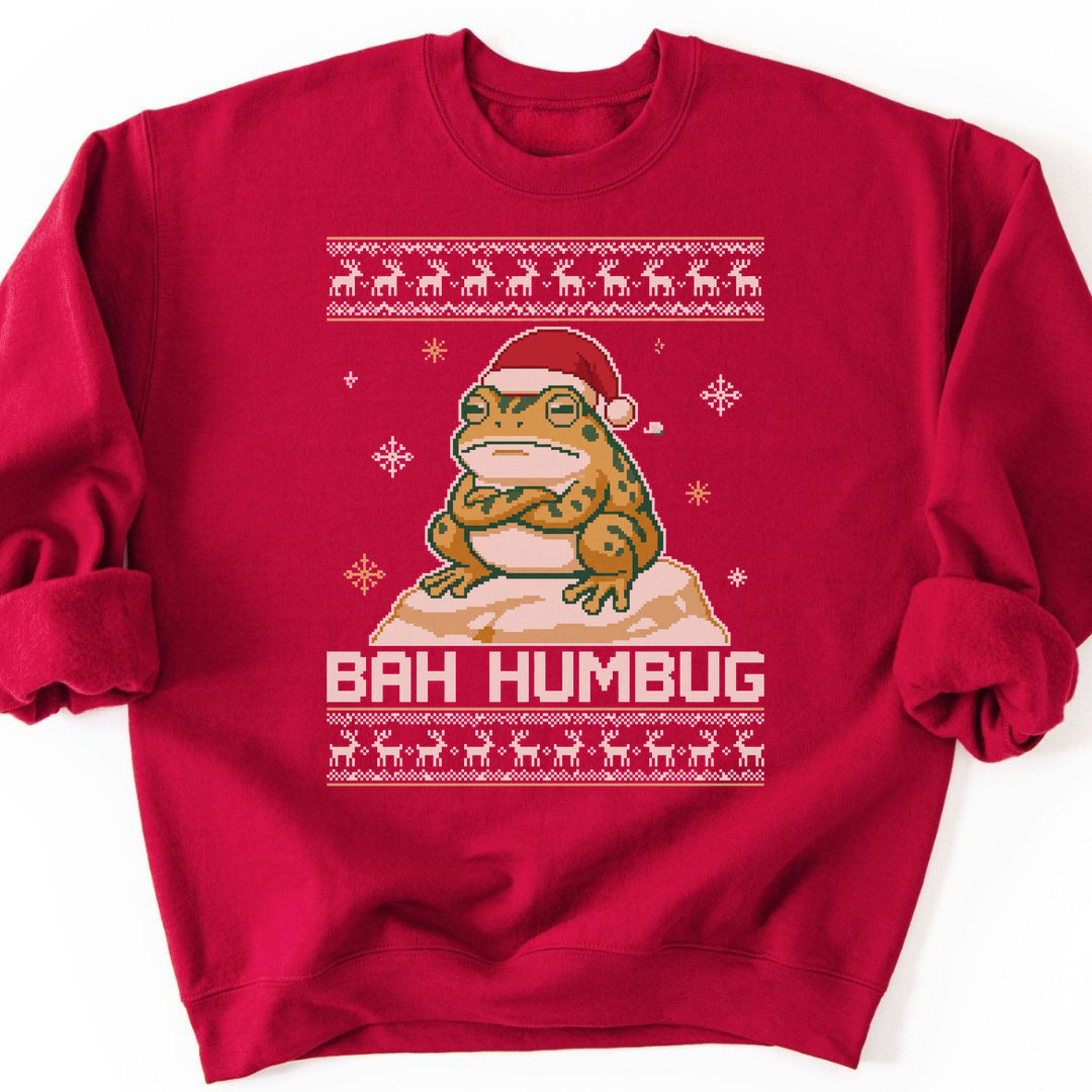 Bah Humbug Toad Sweatshirt - Cardinal Red