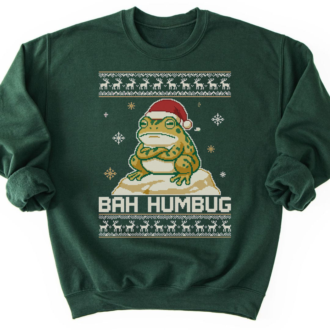 Bah Humbug Toad Sweatshirt - Forest Green