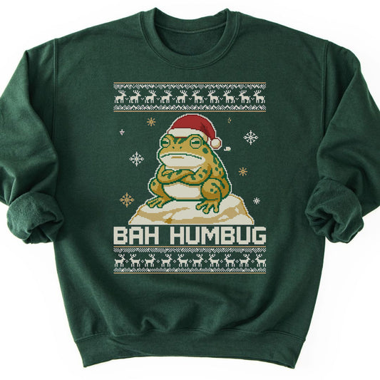 Bah Humbug Toad Sweatshirt - Forest Green