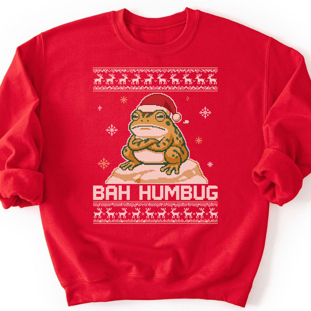 Bah Humbug Toad Sweatshirt - Red
