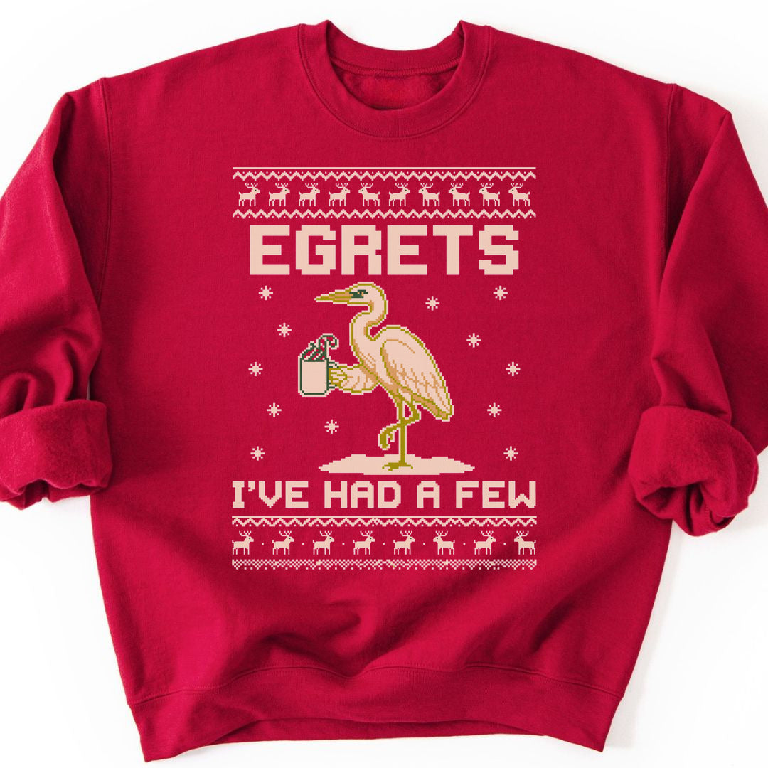 Eggnog Egret Sweatshirt - Cardinal Red