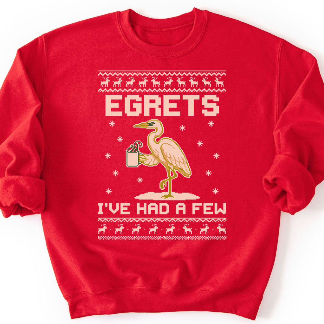 Eggnog Egret Sweatshirt - Red