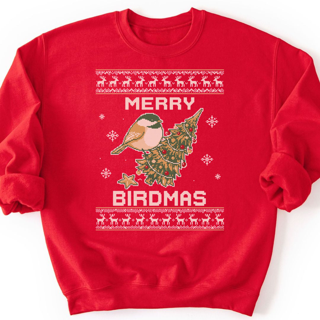Merry Birdmas Sweatshirt - Red