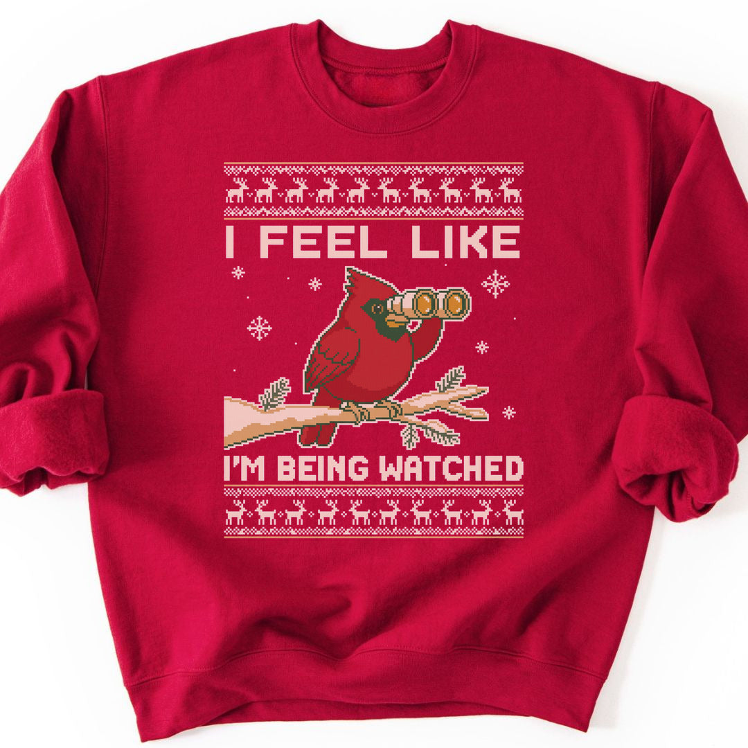 Birdwatching Cardinal Sweatshirt - Cardinal Red