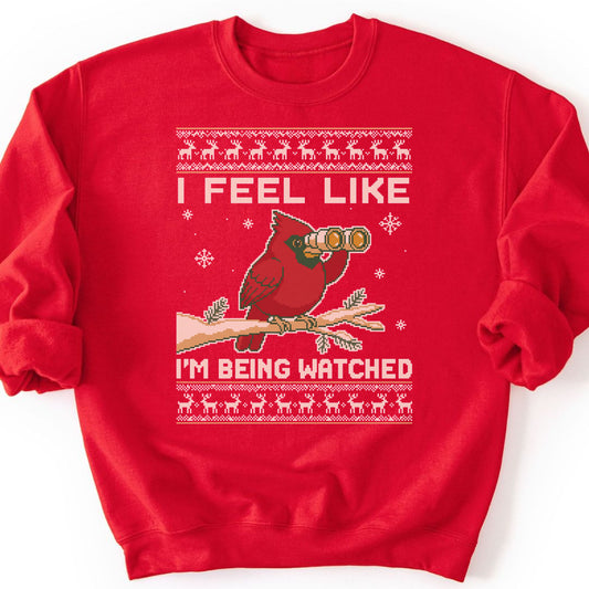 Birdwatching Cardinal Sweatshirt - Red