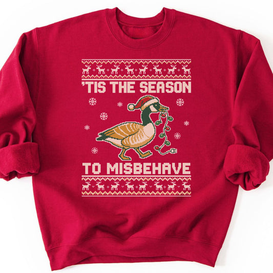 Misbehaving Goose Sweatshirt - Cardinal Red