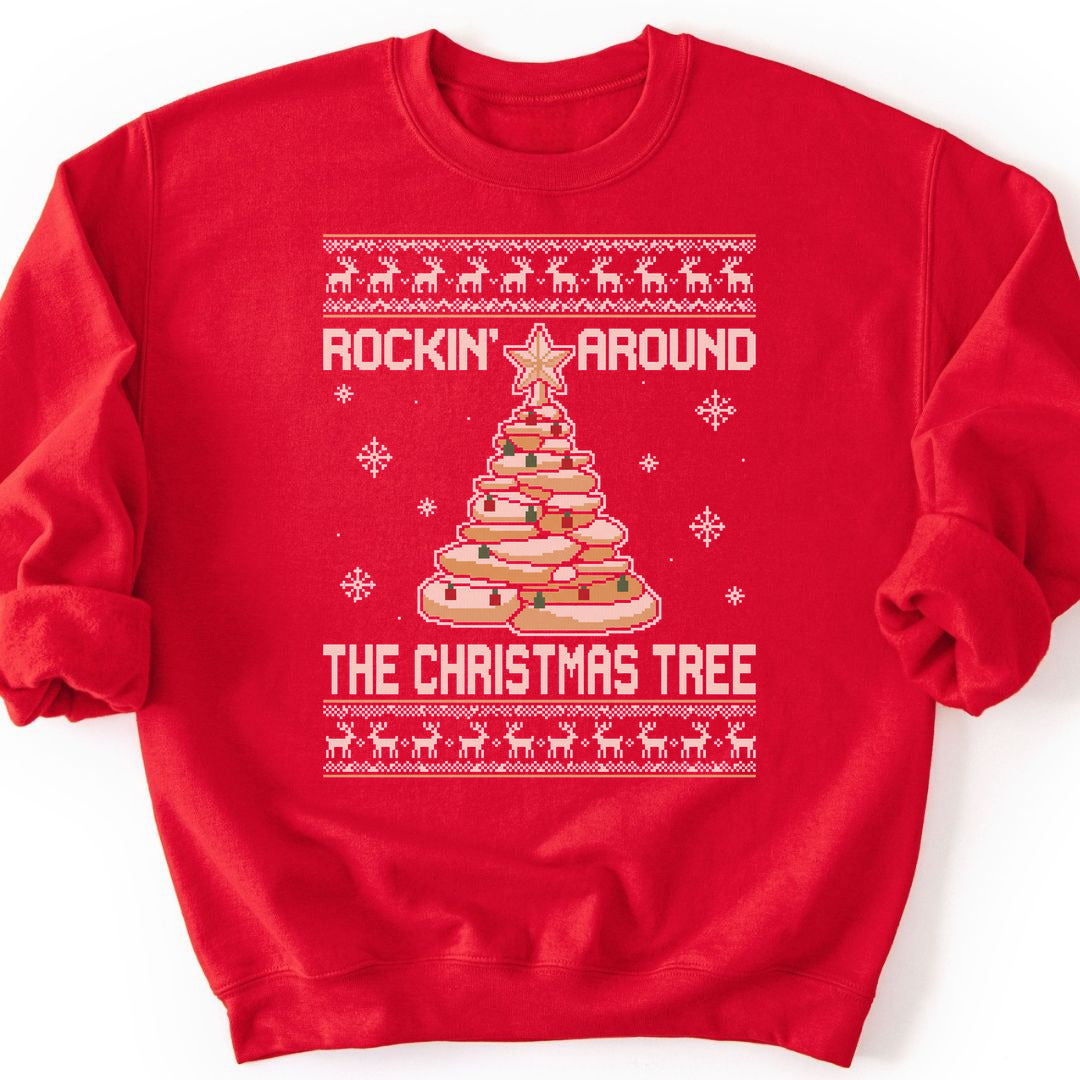 Rockin' Christmas Tree Sweatshirt - Red