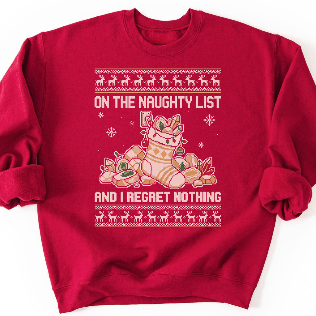 Naughty List Rocks Sweatshirt - Cardinal Red