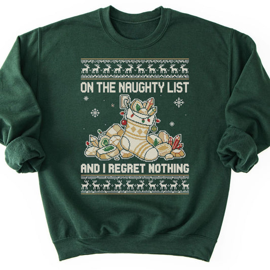 Naughty List Rocks Sweatshirt - Forest Green