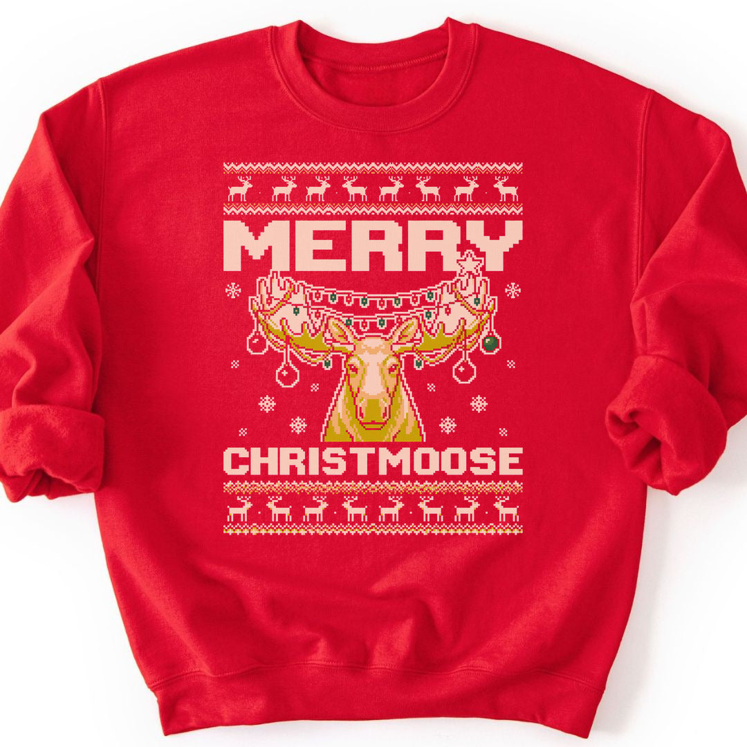Merry Christmoose Sweatshirt - Red