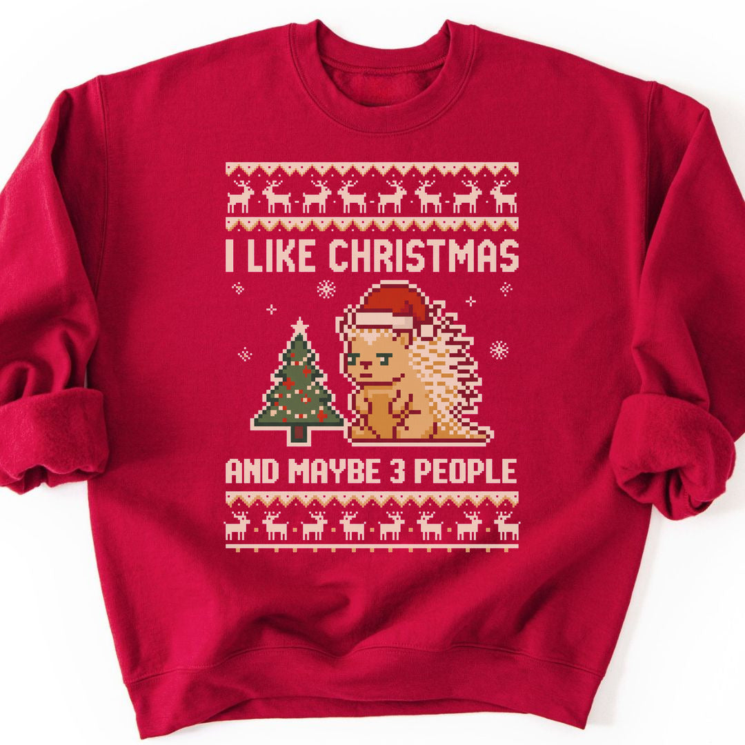 Maybe 3 People Sweatshirt - Cardinal Red