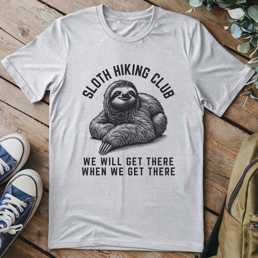 T-Shirt Sport Grey / S Sloth Hiking Club Black & White T-Shirt