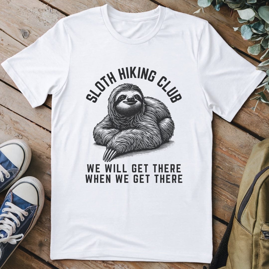 T-Shirt White / S Sloth Hiking Club Black & White T-Shirt