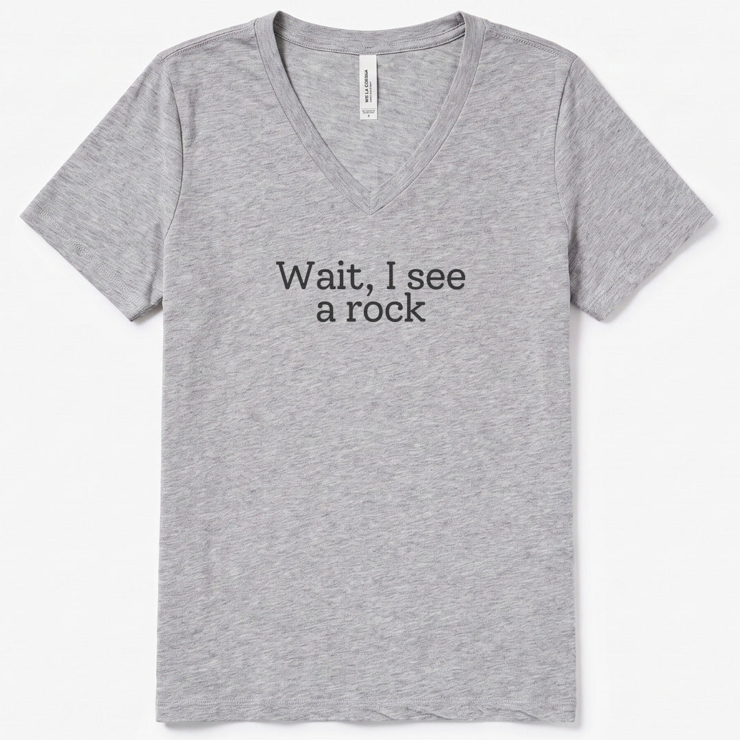Wait, I see a rock V-Neck Heather - women's relaxed v-neck tee in Athletic Heather from Summit Soul