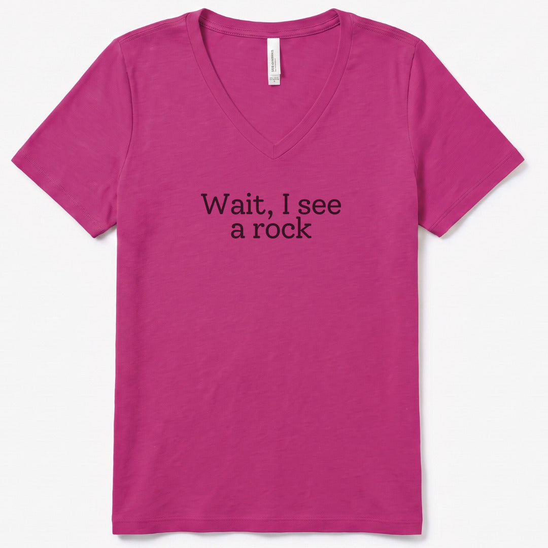 Wait, I see a rock V-Neck - women's relaxed v-neck tee in Berry from Summit Soul