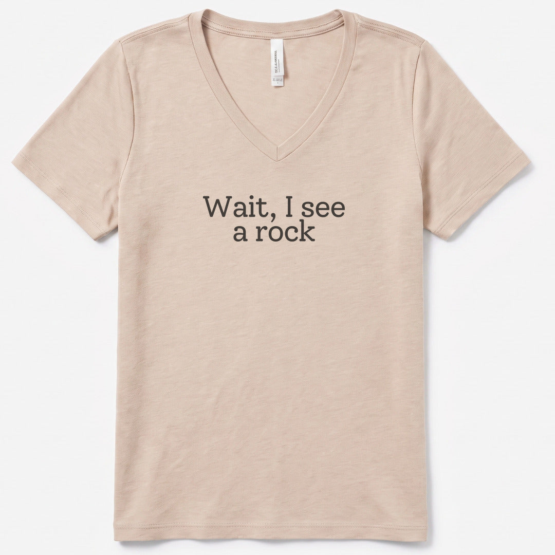 Wait, I see a rock V-Neck Heather - women's relaxed v-neck tee in Heather Dust from Summit Soul