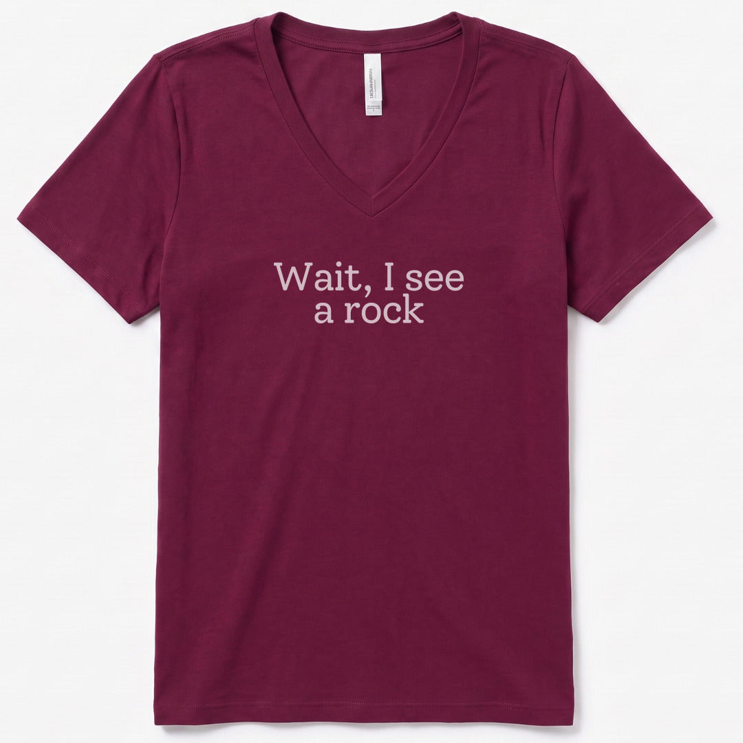 Wait, I see a rock V-Neck - women's relaxed v-neck tee in Maroon from Summit Soul