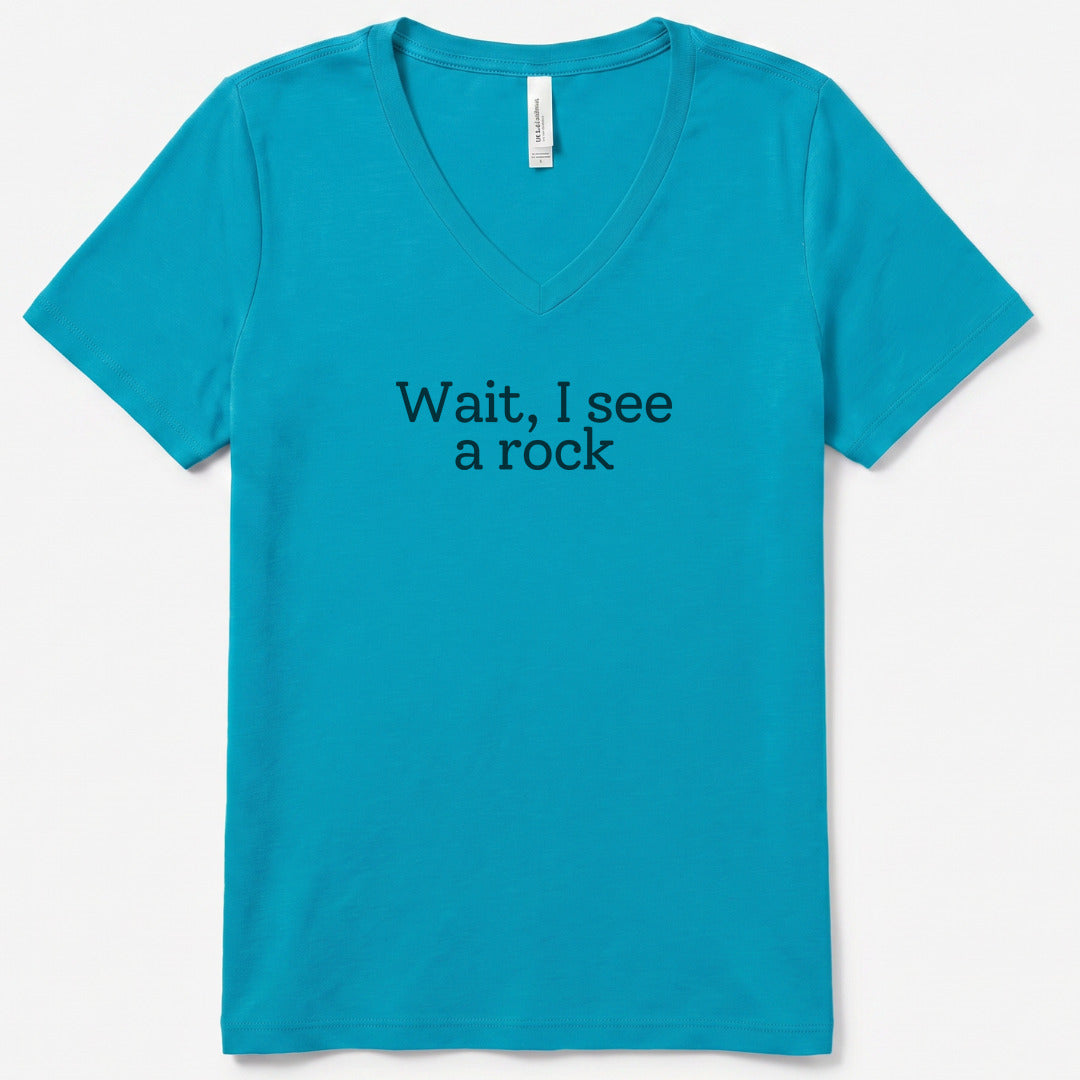 Wait, I see a rock V-Neck - women's relaxed v-neck tee in Turquoise from Summit Soul