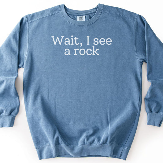 Wait, I see a rock Premium Sweatshirt - Blue Jean