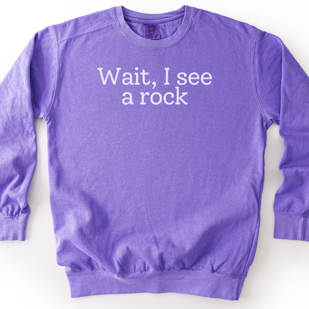 Wait, I see a rock Premium Sweatshirt - Violet