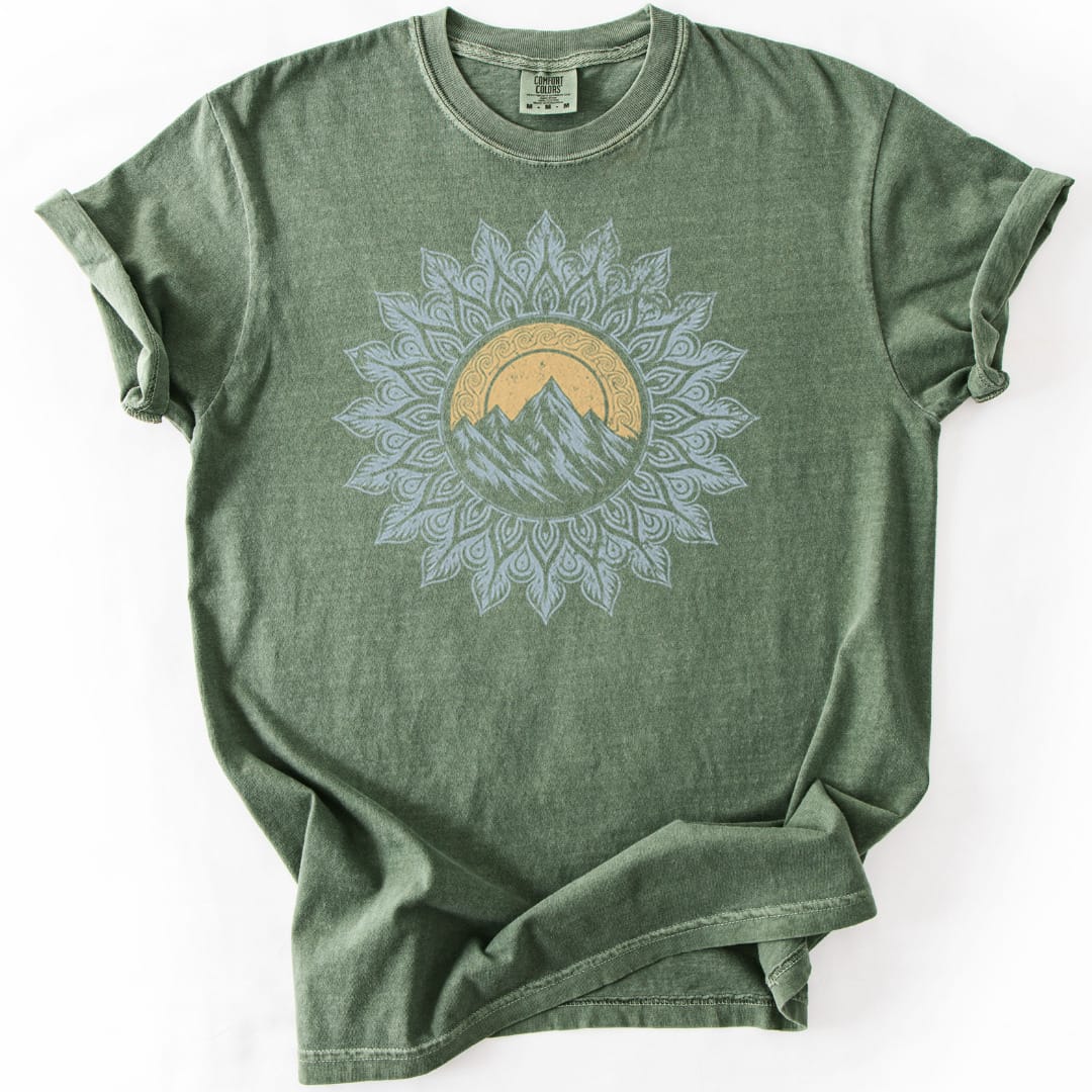 T-Shirt Moss / S Mountain Mandala Premium