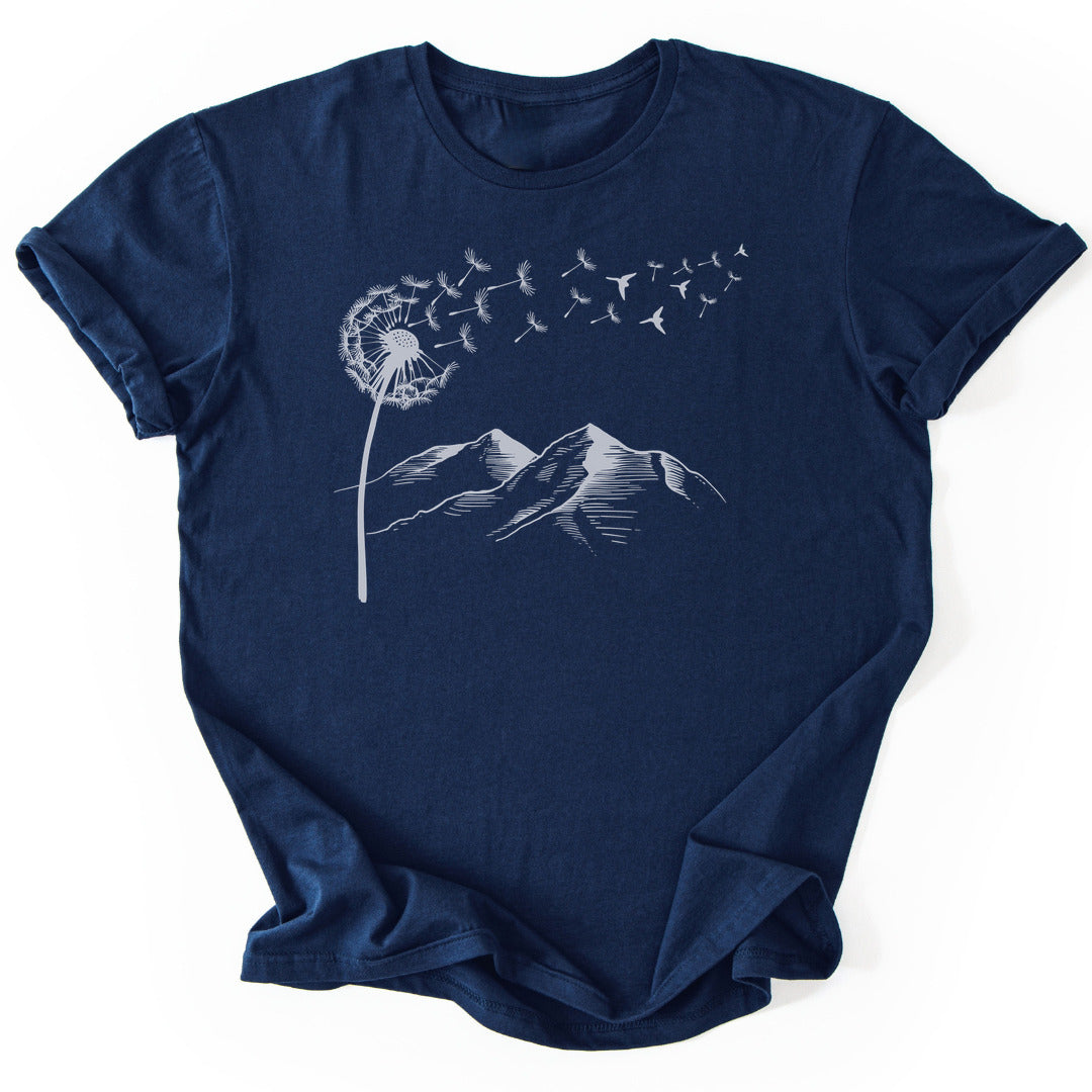 T-Shirt Navy / S Dandelion & Mountain Minimalist T-Shirt