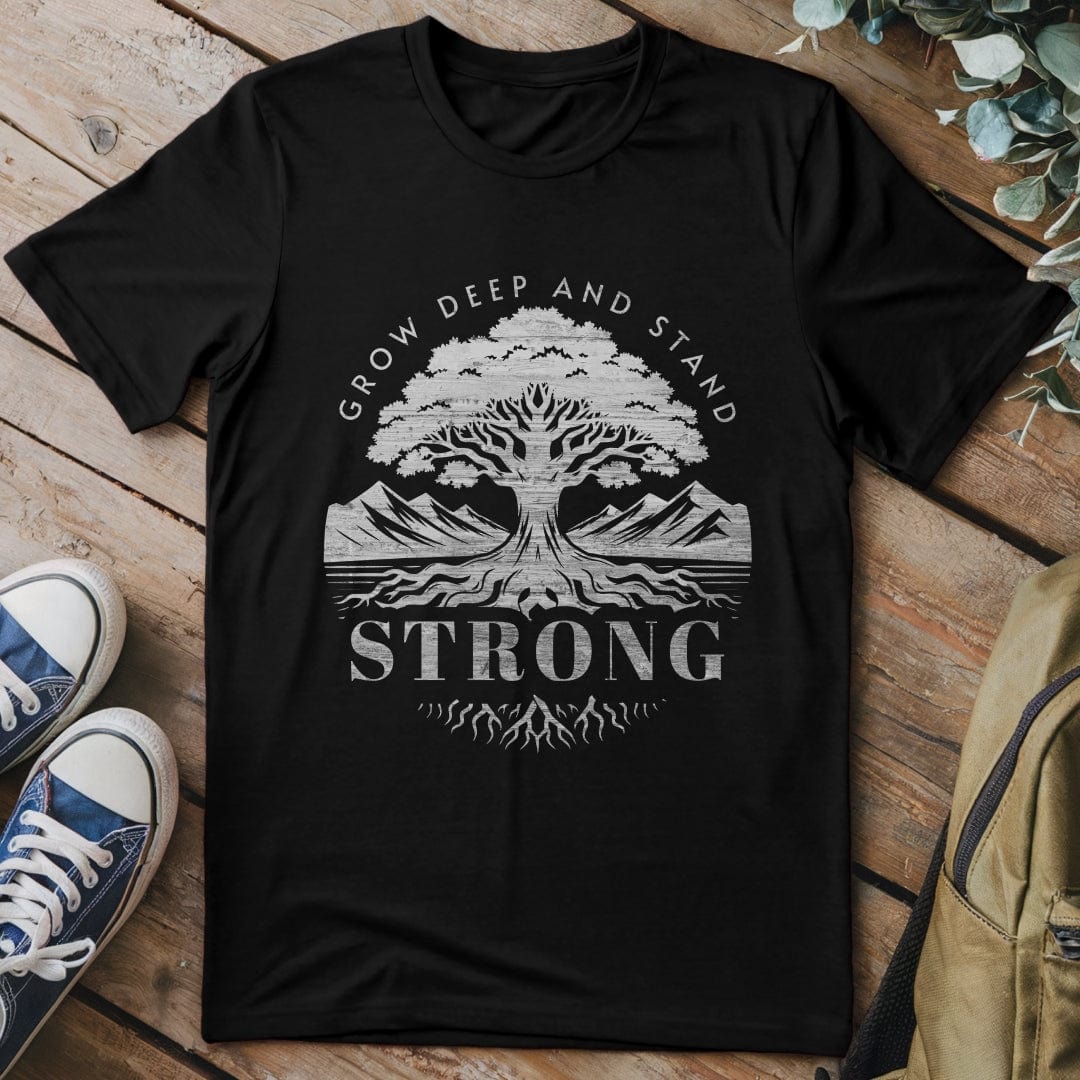 T-Shirt Black / S Grow Deep Stand Strong T-Shirt