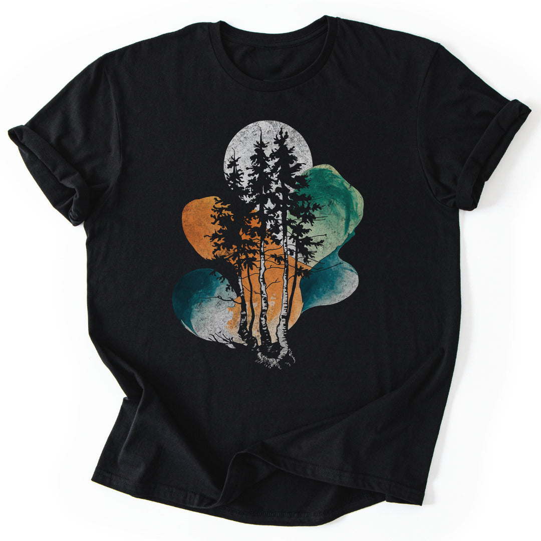 T-Shirt Black / S Trees Abstract T-Shirt