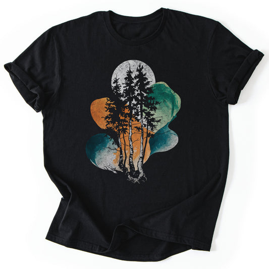 T-Shirt Black / S Trees Abstract T-Shirt
