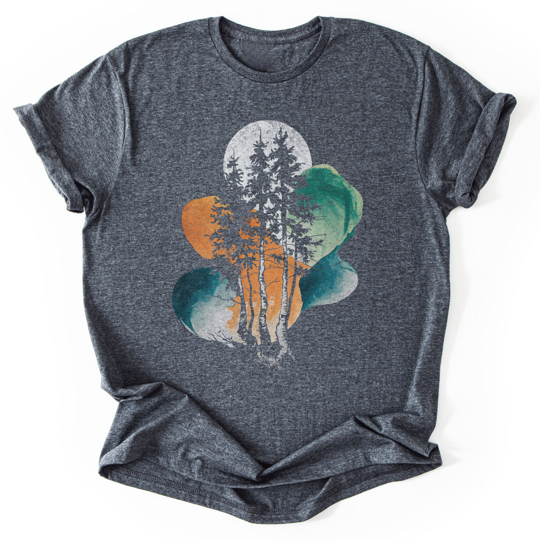 T-Shirt Dark Heather / S Trees Abstract T-Shirt