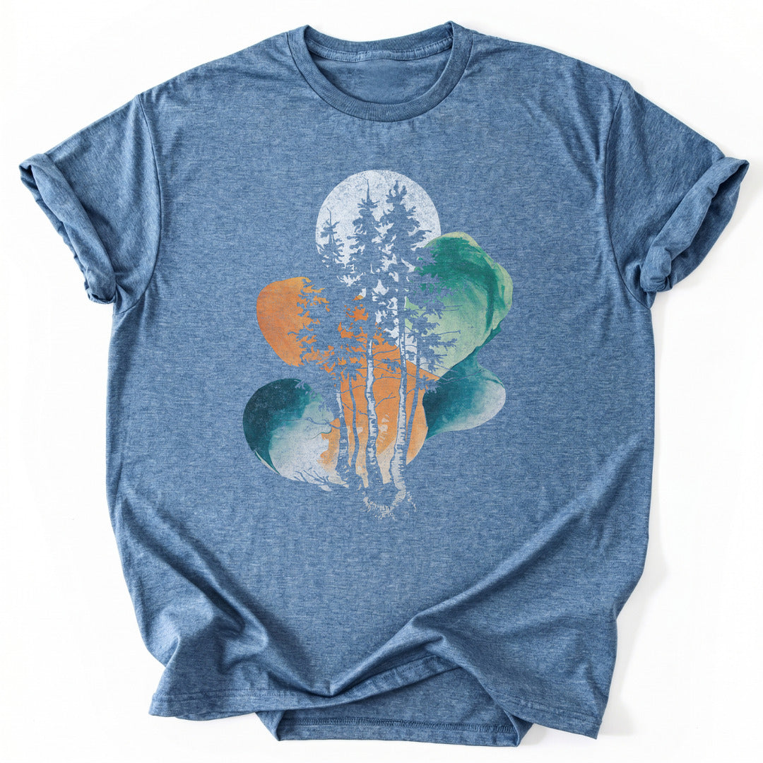 T-Shirt Heather Indigo / S Trees Abstract T-Shirt