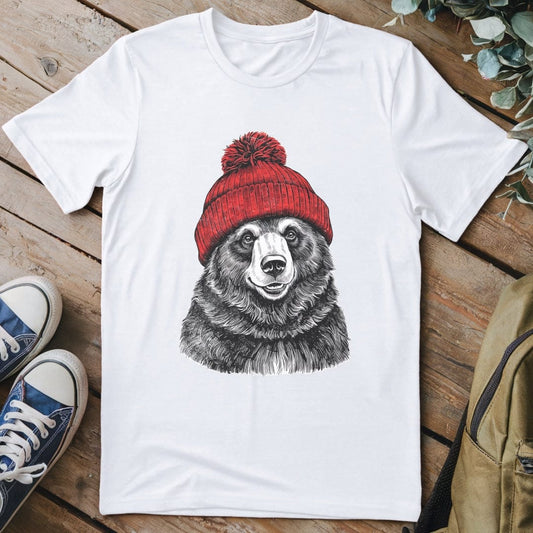T-Shirt White / S Bear in a Beanie T-Shirt