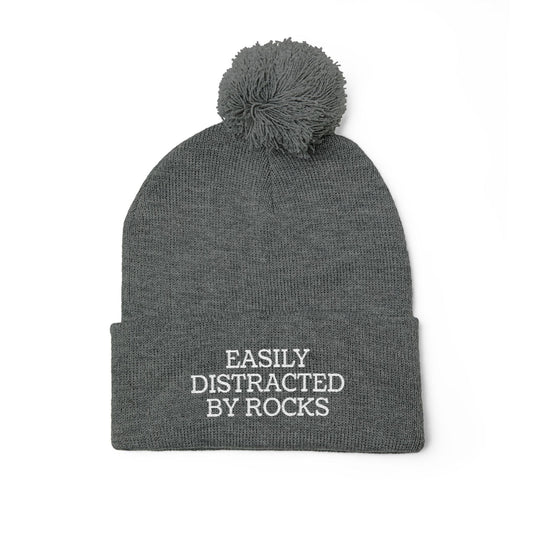 Hats Dark Heather Grey Pom-Pom Knit Cap