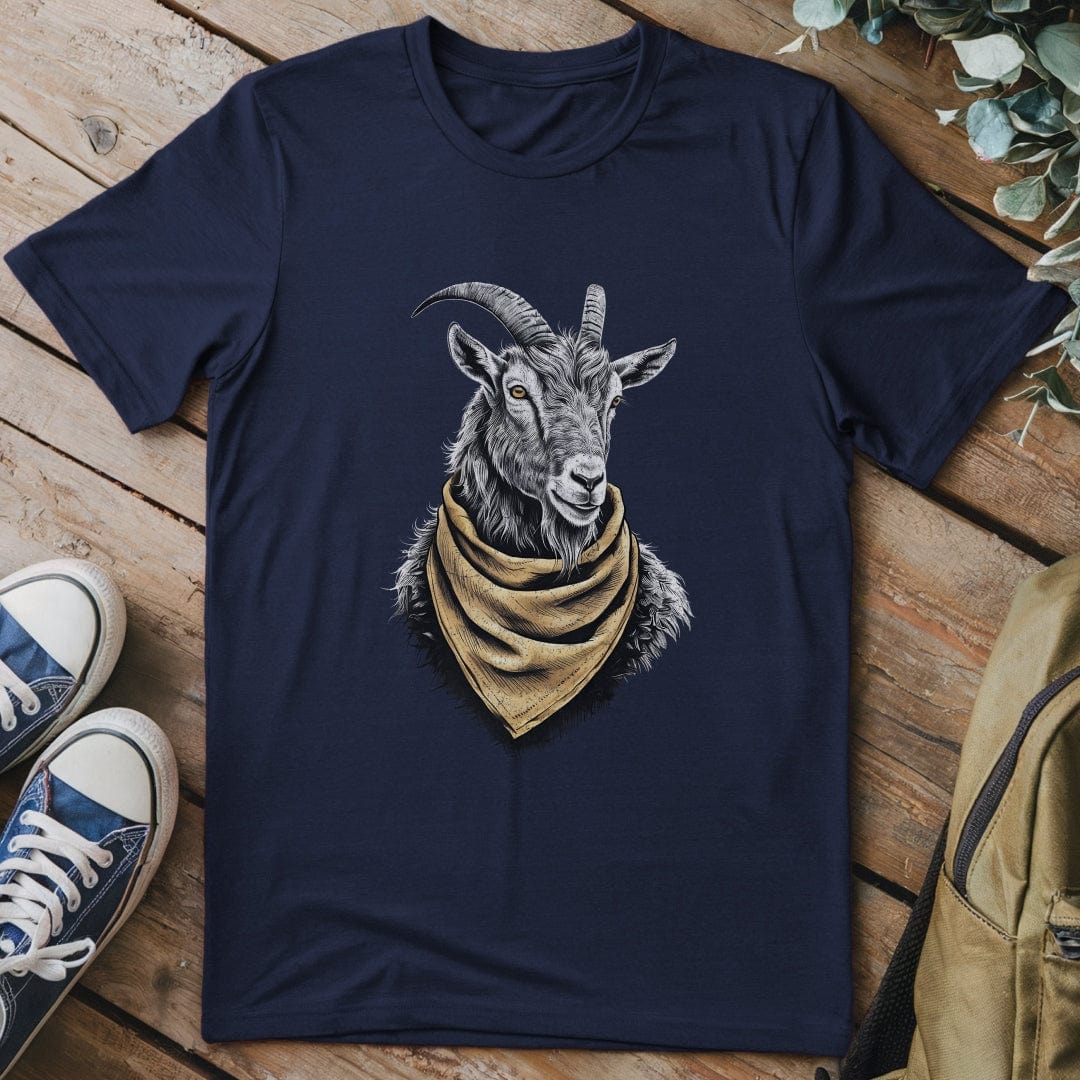 T-Shirt Navy / S Goat in a Bandana T-Shirt