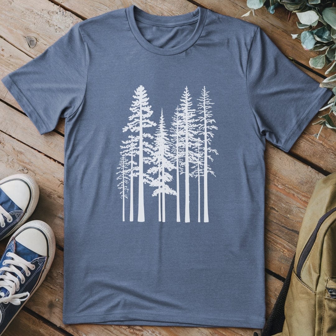 T-Shirt Heather Indigo / S Pine Trees T-Shirt