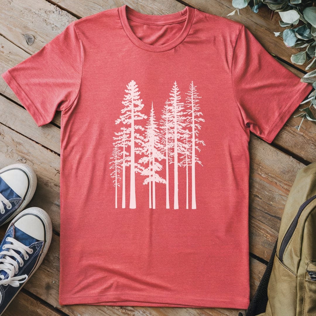 T-Shirt Heather Red / S Pine Trees T-Shirt