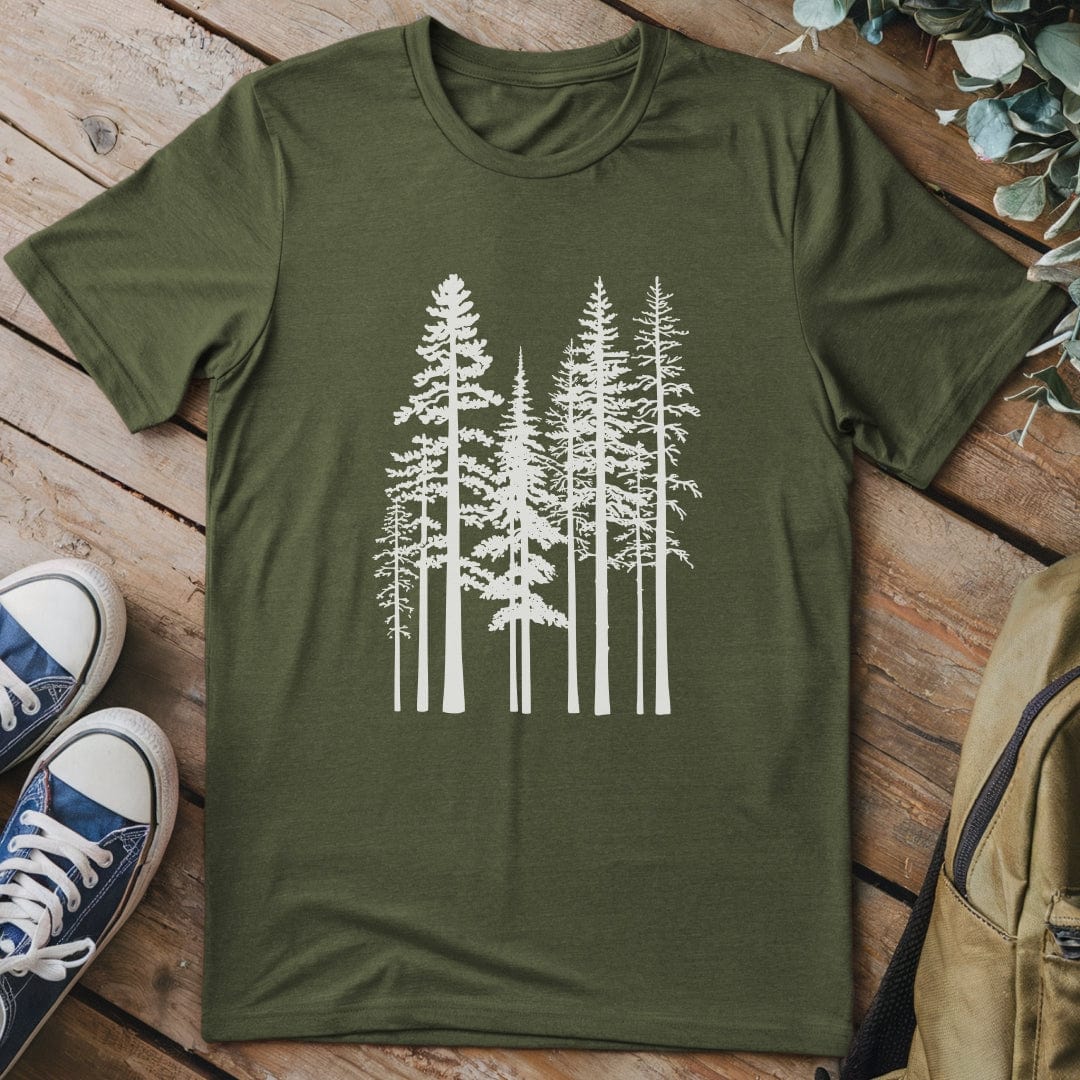 T-Shirt Military Green / S Pine Trees T-Shirt
