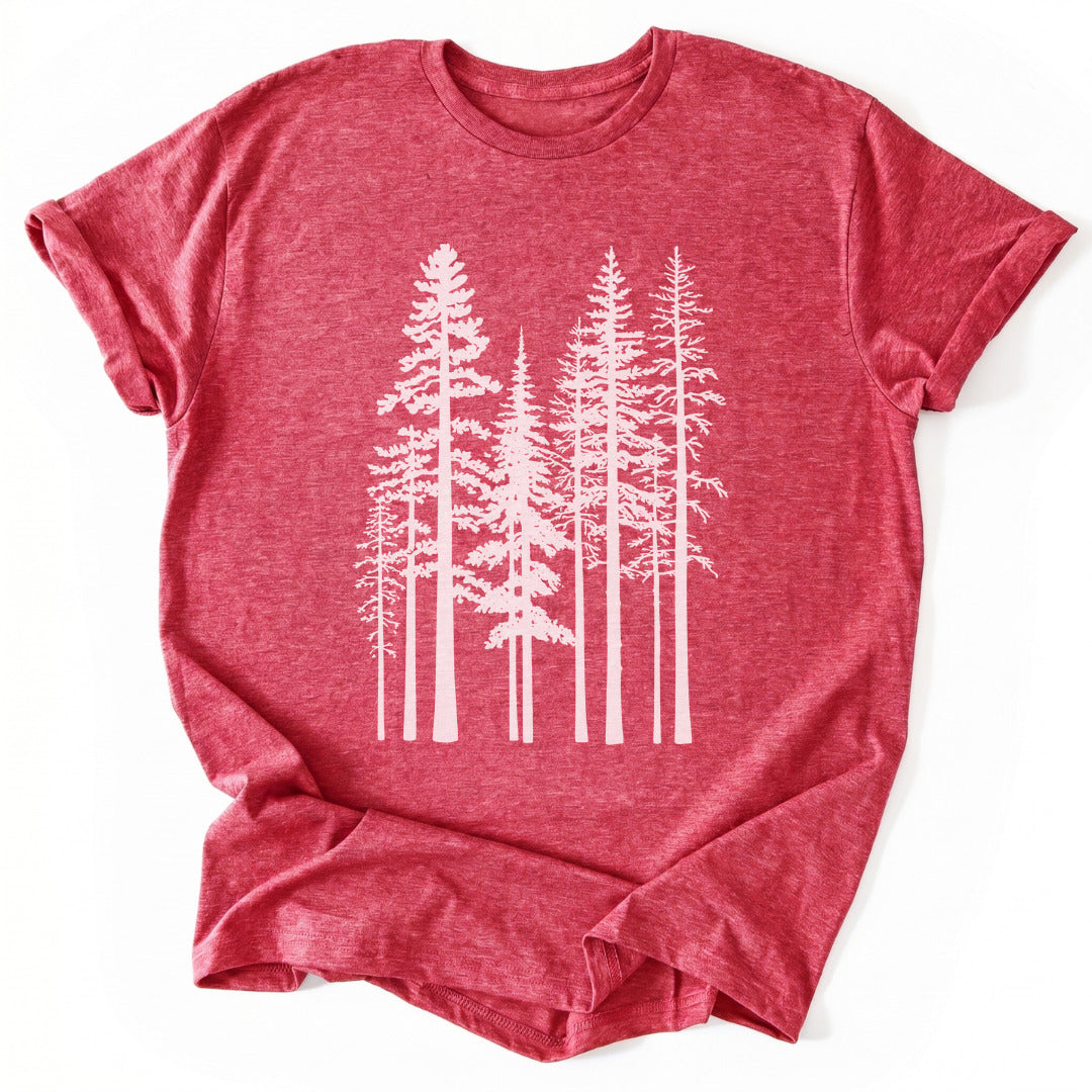 T-Shirt Heather Red / S Pine Trees T-Shirt