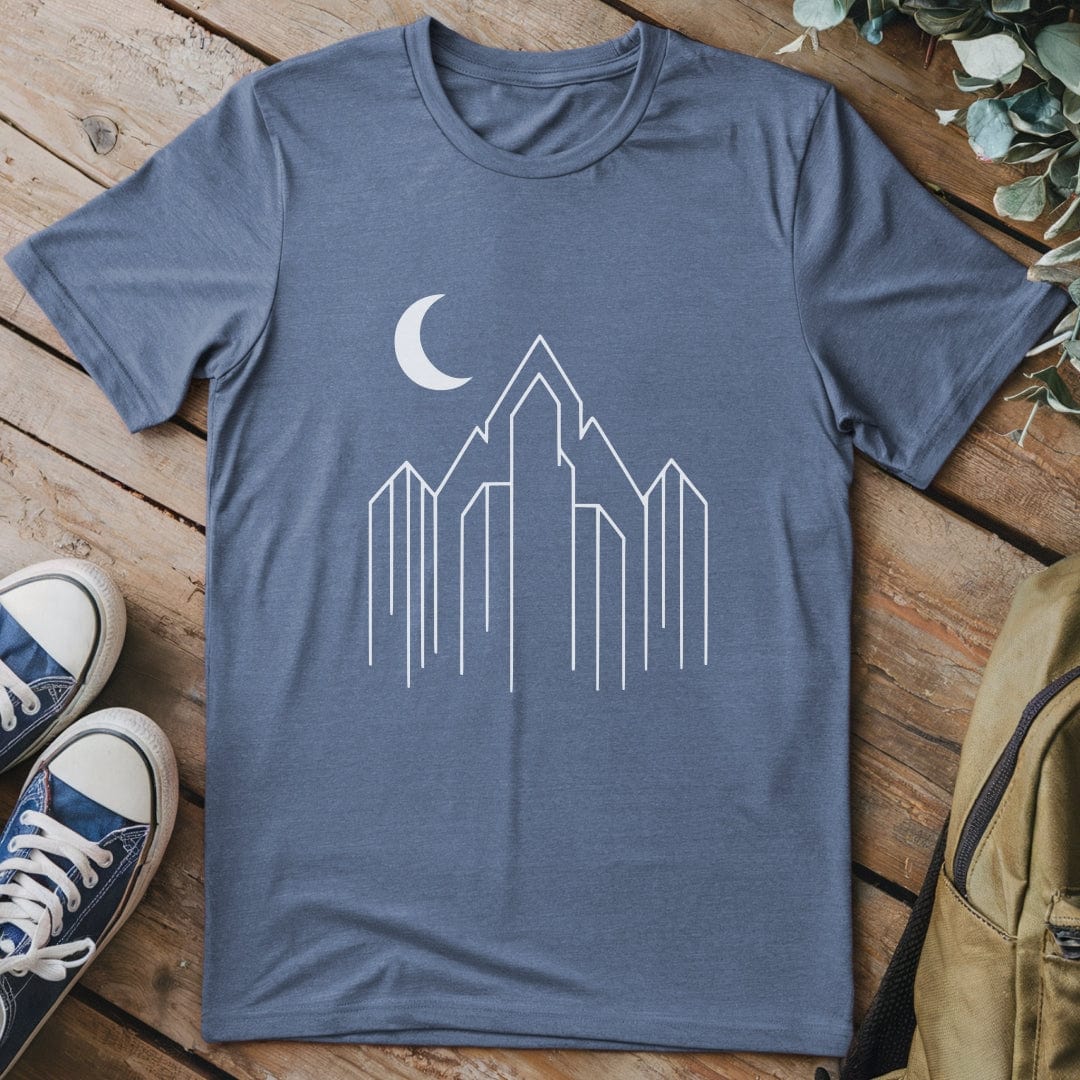 T-Shirt Heather Indigo / S Mountain and Moon T-Shirt