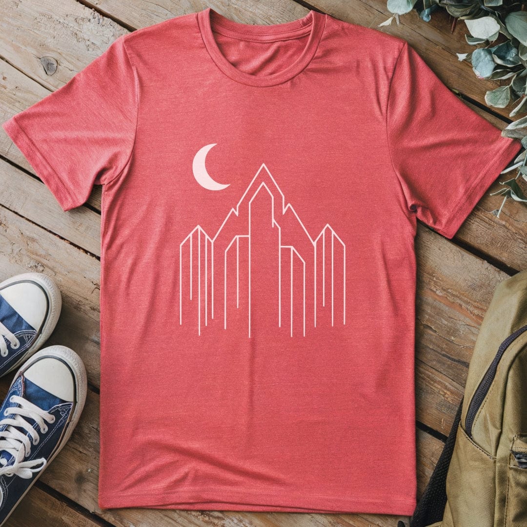 T-Shirt Heather Red / S Mountain and Moon T-Shirt