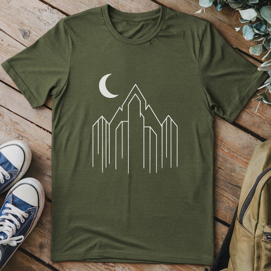 T-Shirt Military Green / S Mountain and Moon T-Shirt