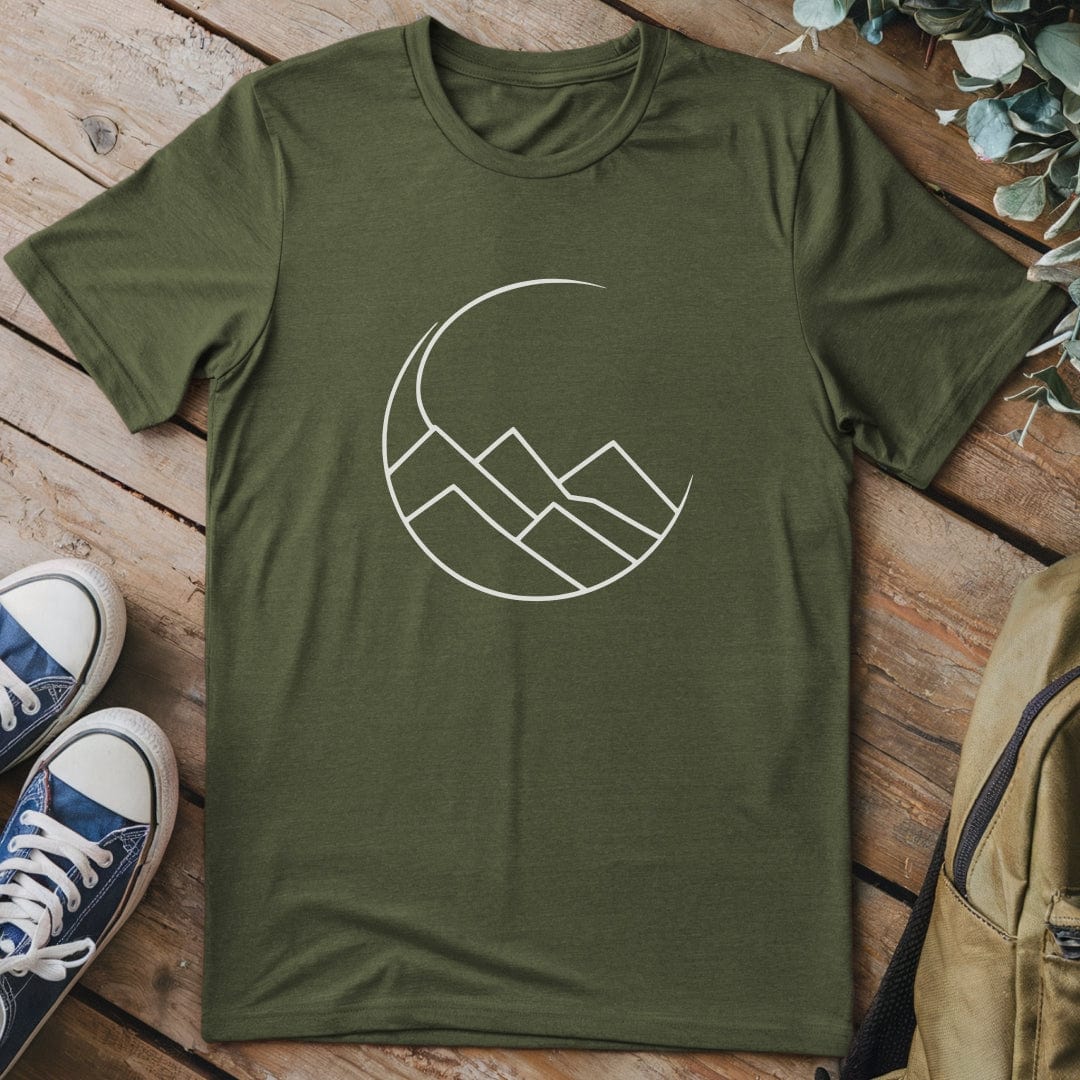 T-Shirt Military Green / S Moon & Mountain T-Shirt