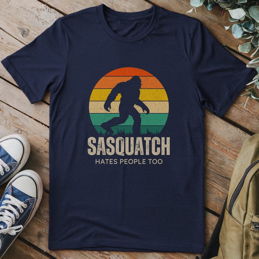 T-Shirt Navy / S Sasquatch Hates People Too Funny T-Shirt