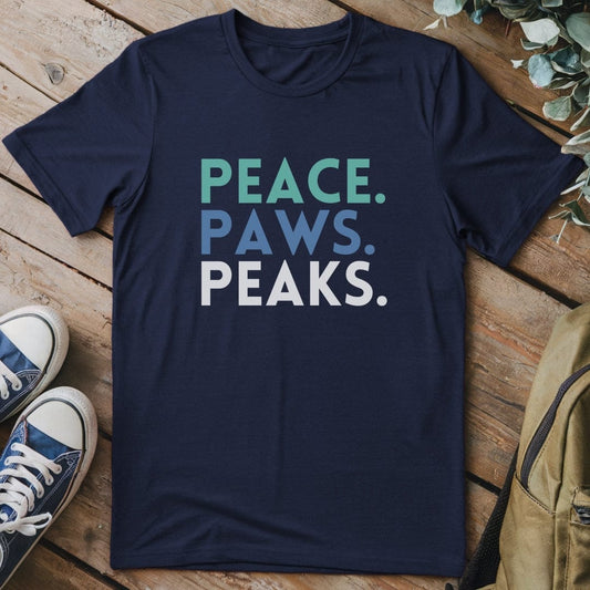 T-Shirt Navy / S Peace. Paws. Peaks T-Shirt